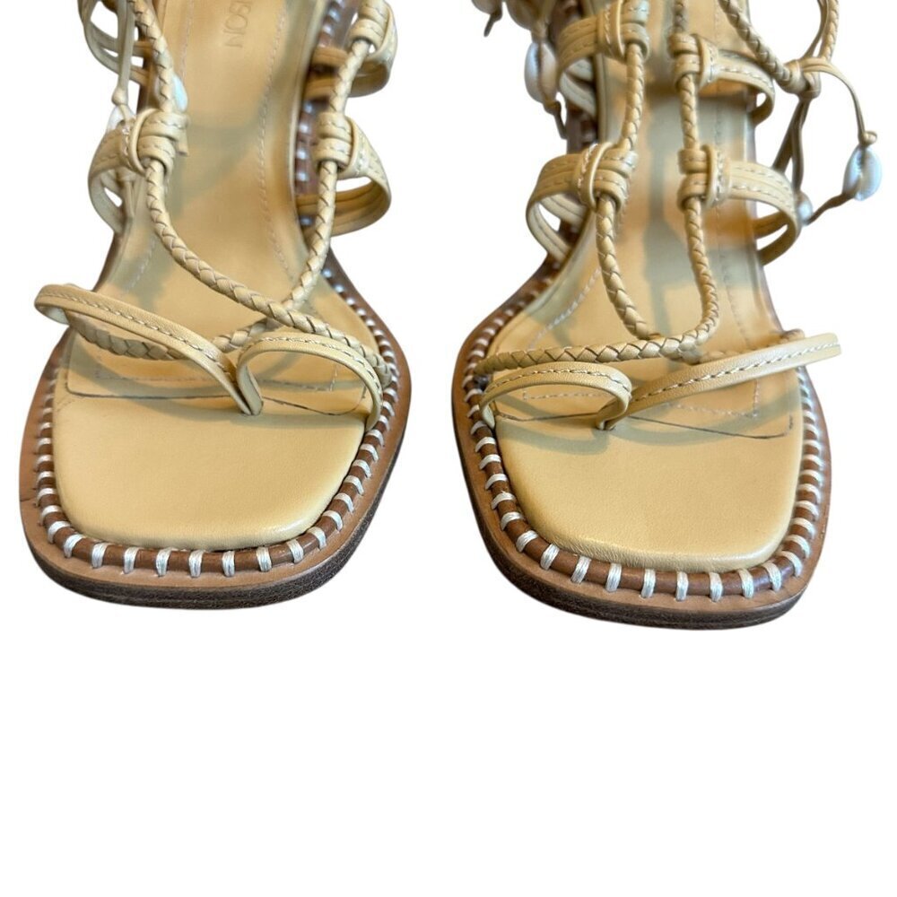 Ulla Johnson Cora High Heel Ankle Strap Sandals Seashell Leather Size 40 9.5 - Picture 5 of 15